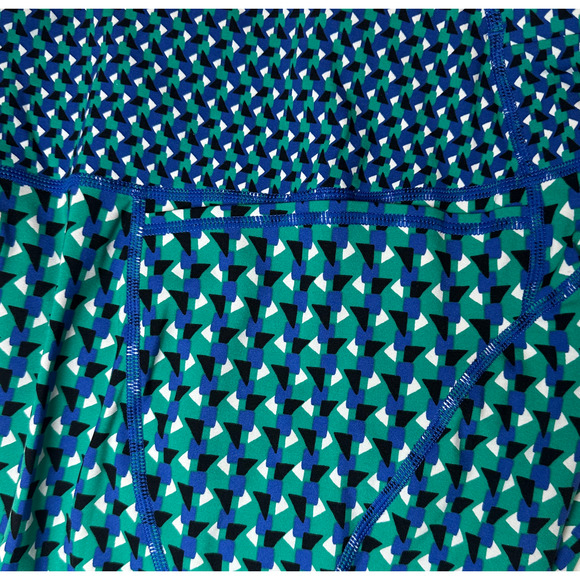 Sweaty Betty 7/8 Length Power Blue & Green Geometric Print Leggings Size 10 - Picture 8 of 11